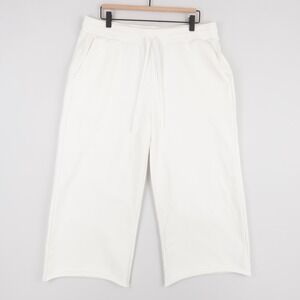 Cozy Earth Sweatpants Womens XL White Organic Cotton Wide Leg Elastic Waist